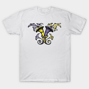 The abstract trumpet mushroom couple T-Shirt